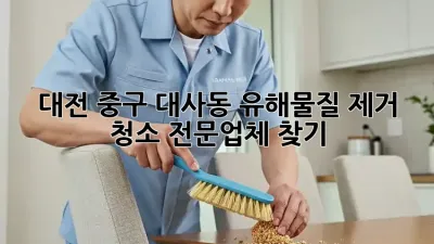 대전 중구 대사동 유해물질 제거 청소 전문업체 찾기