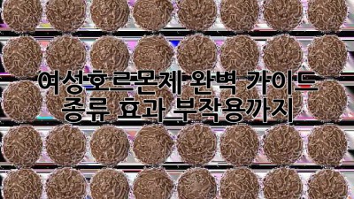 여성호르몬제 완벽 가이드: 종류, 효과, 부작용까지!